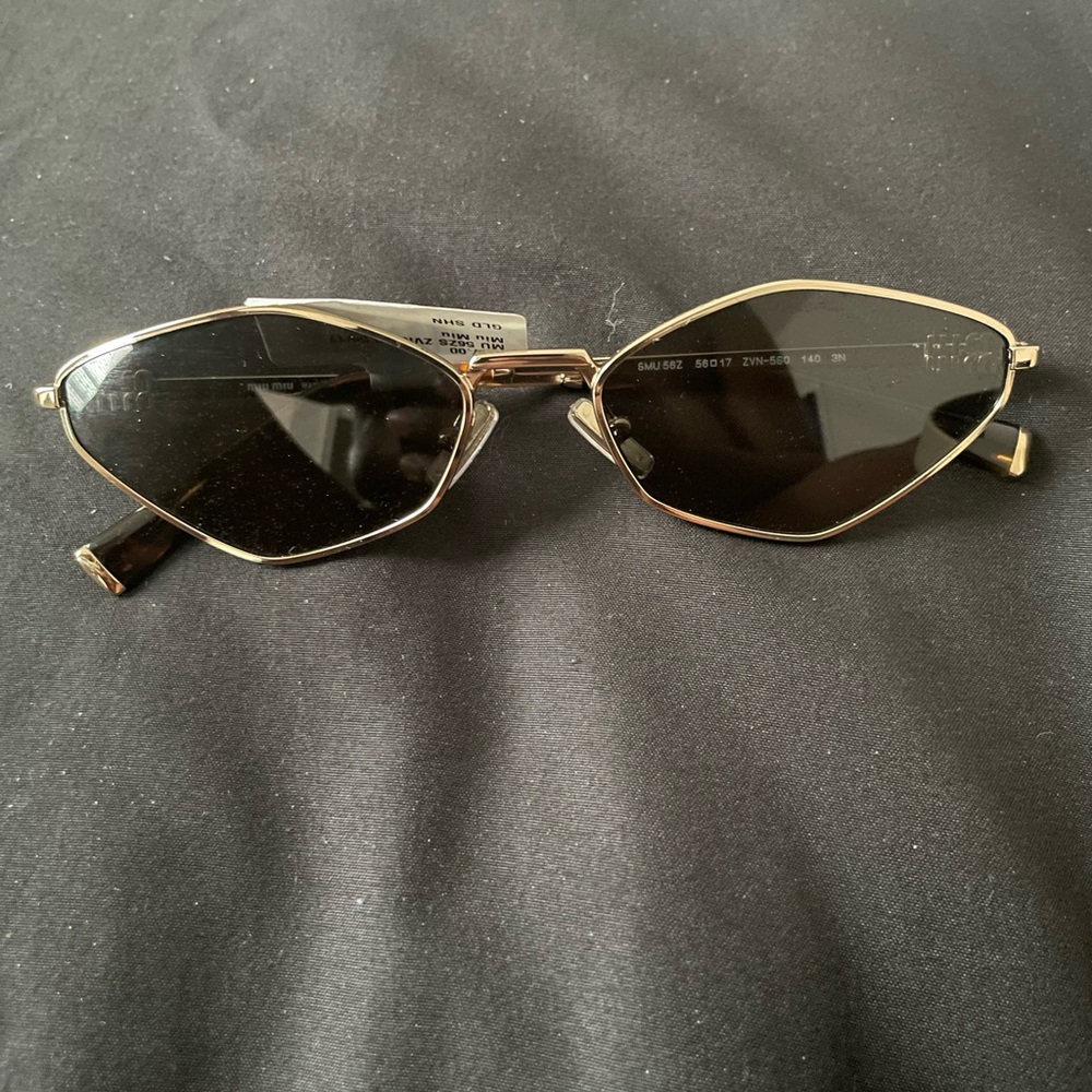 Miu Miu Black and Gold Sunglasses